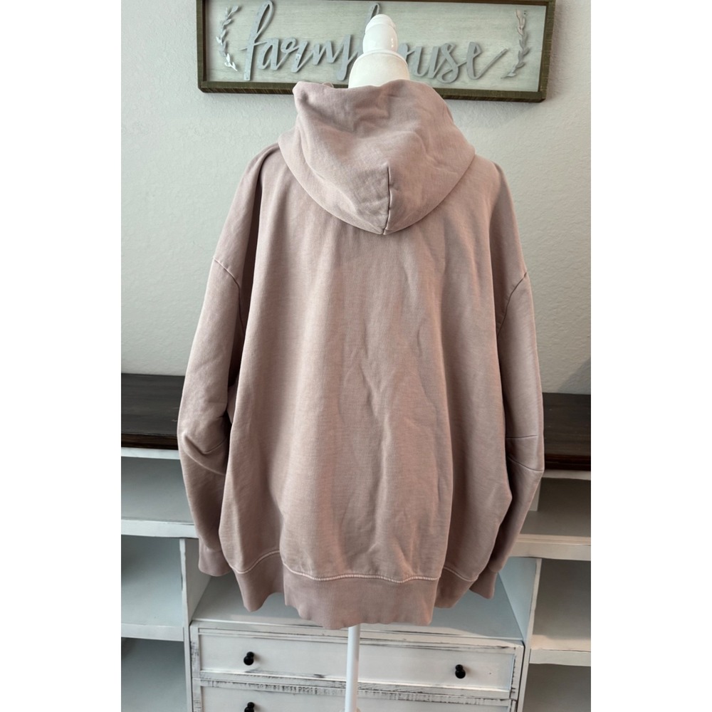 SKIMS Boyfriend Fleece Boxy Full Zip Up Hoodie Oversized Fawn Size XL - Picture 3 of 9